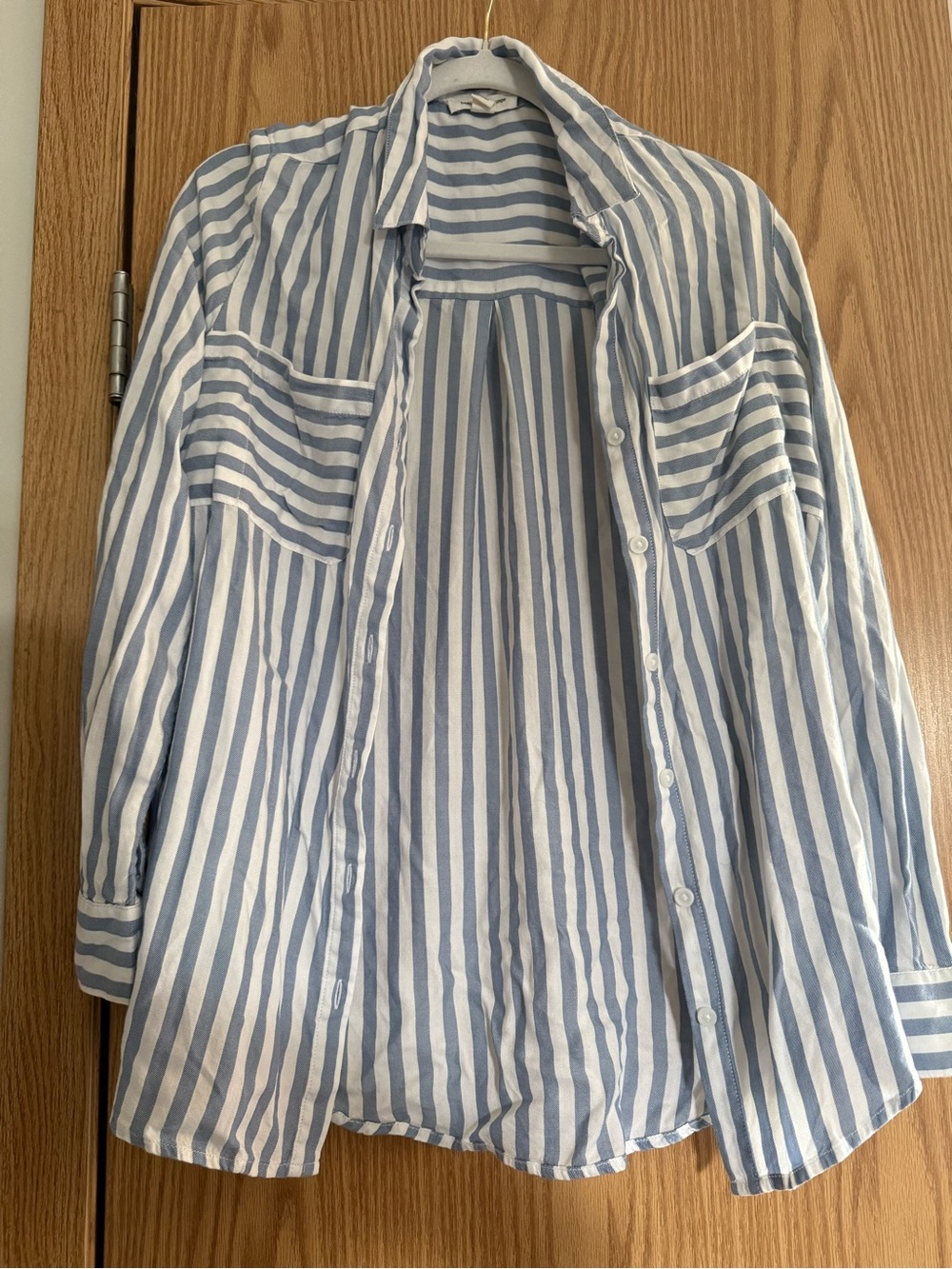 beachlunchlounge Blue and White Striped Shirt Small